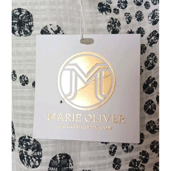 Marie Oliver Estine Wrap Skirt Sz XS  Ivory Dolphine Dots  Lined Linen Viscose - Picture 5 of 13